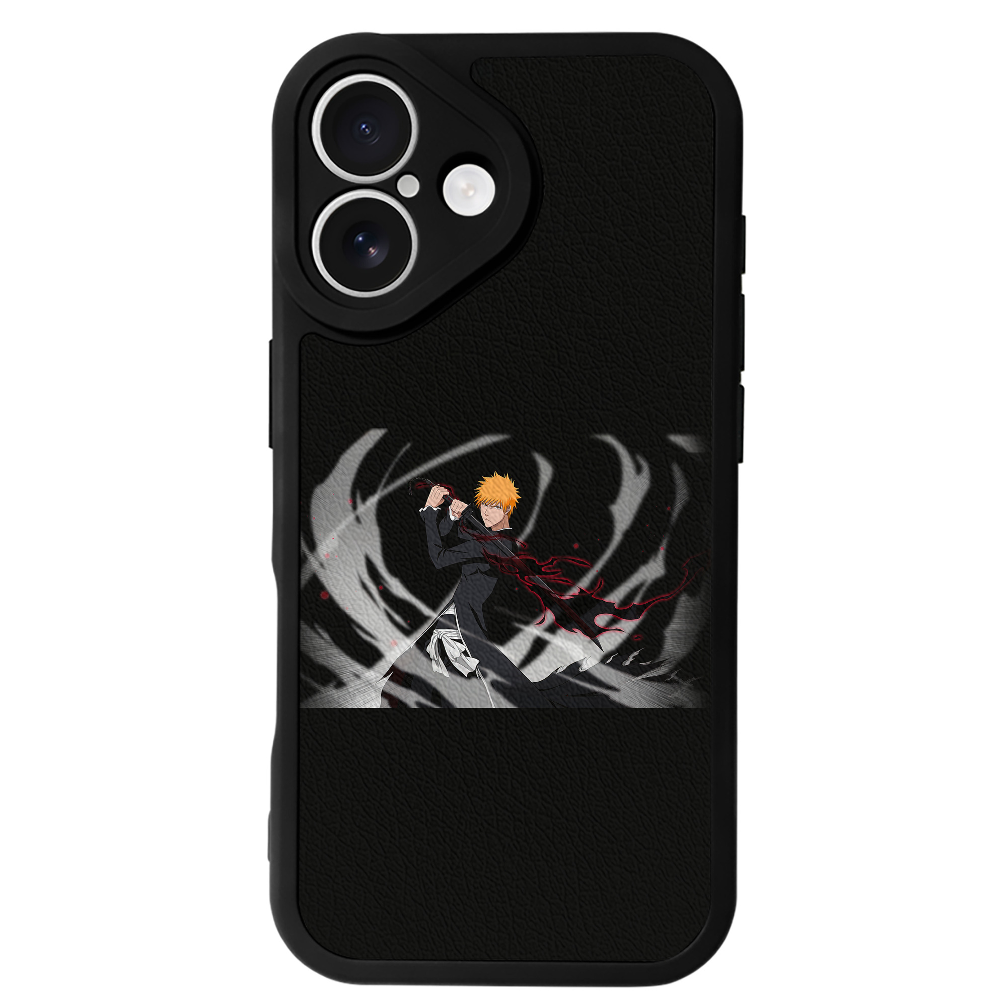 ブリーチ 黒崎一護（くろさき いちご）BLEACH Kurosaki Ichigo 【iPhone 16シリーズ対応】シリコンスマホケース（レザー調） 材質：シリコン